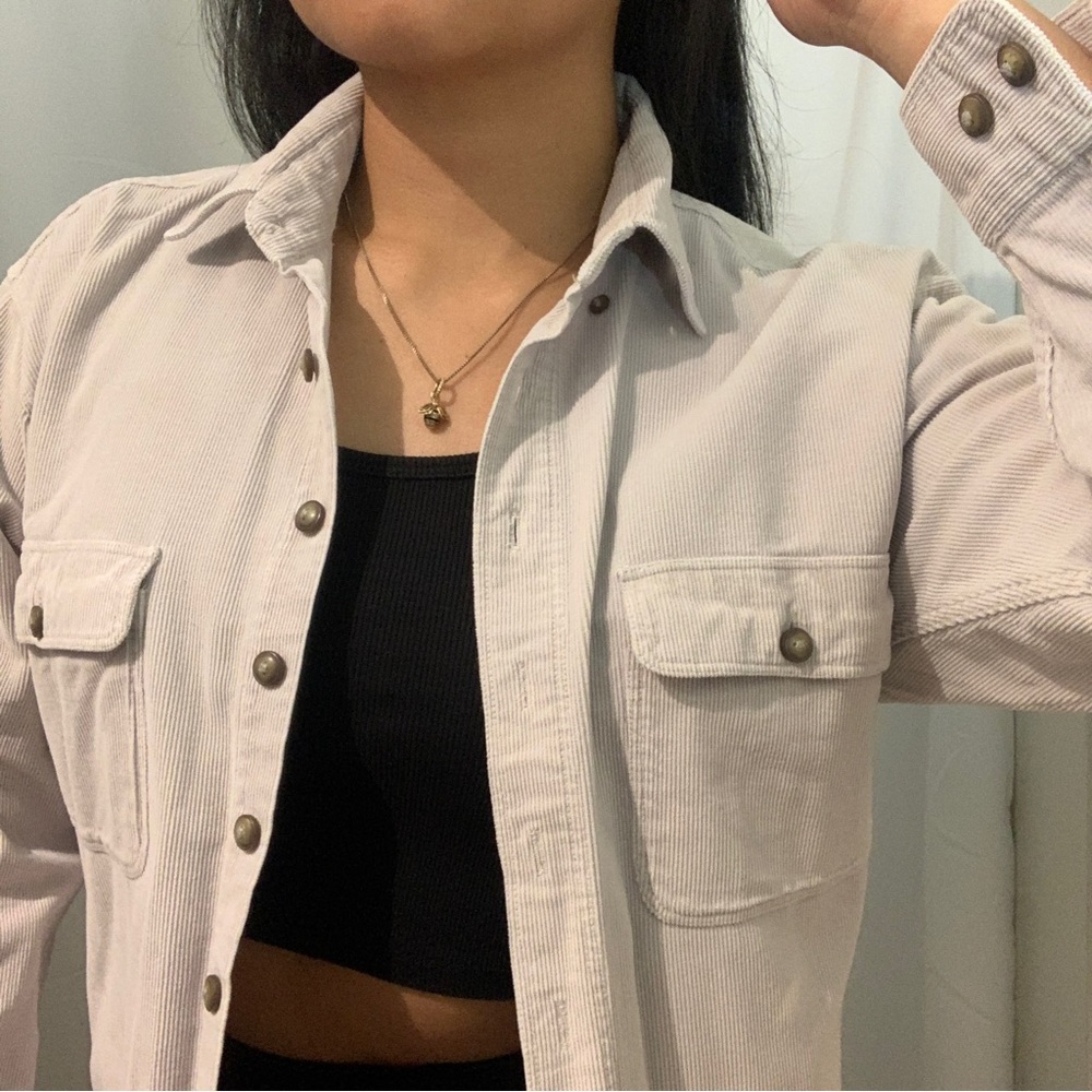 Cotton Button Up Curduroy Sweater